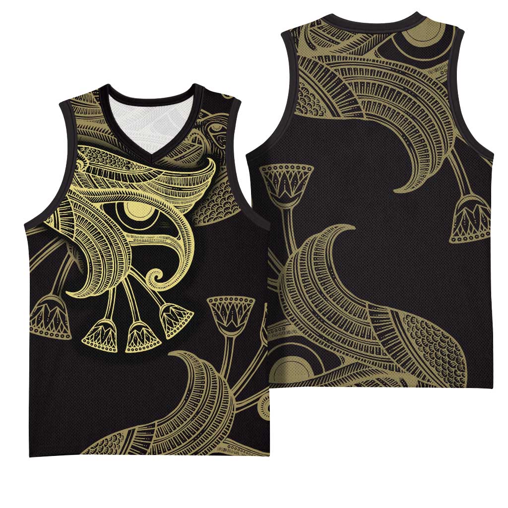 Afro Egypt Basketball Jersey Horus Eyes Egyptian God - African Pride