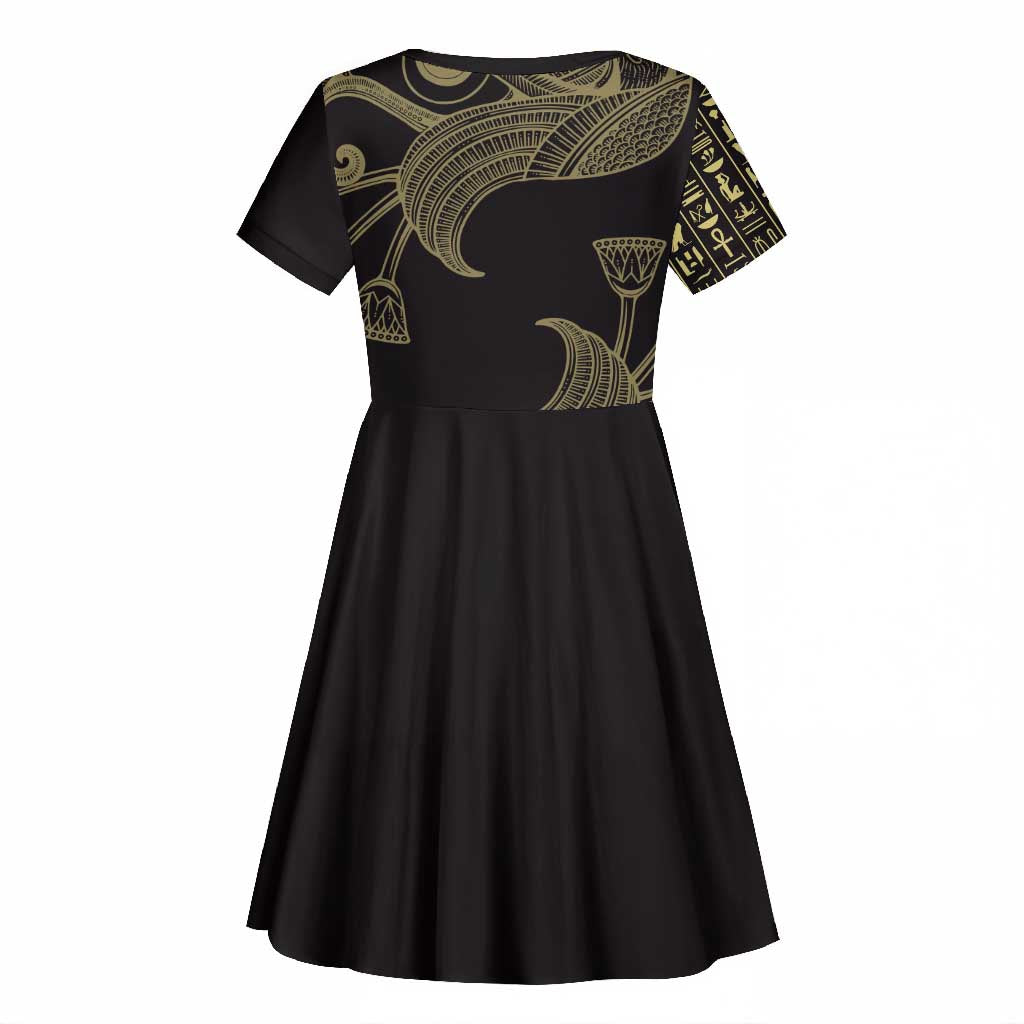 Afro Egypt Kid Short Sleeve Dress Horus Eyes Egyptian God