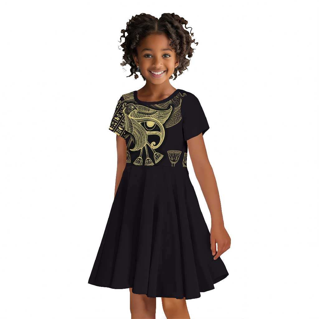 Afro Egypt Kid Short Sleeve Dress Horus Eyes Egyptian God