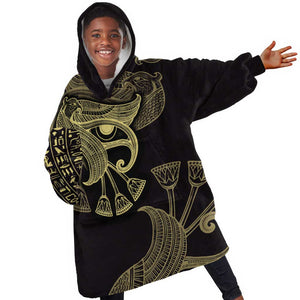 Afro Egypt Kid Wearable Blanket Hoodie Horus Eyes Egyptian God