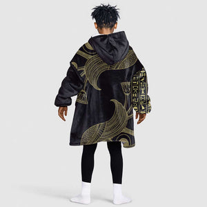 Afro Egypt Kid Wearable Blanket Hoodie Horus Eyes Egyptian God