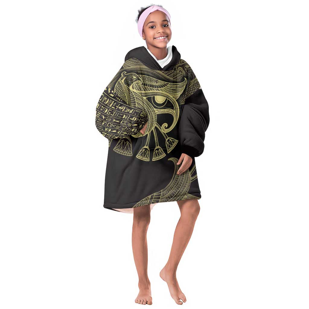 Afro Egypt Kid Wearable Blanket Hoodie Horus Eyes Egyptian God