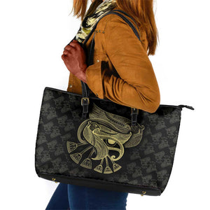 Afro Egypt Leather Tote Bag Horus Eyes Egyptian God