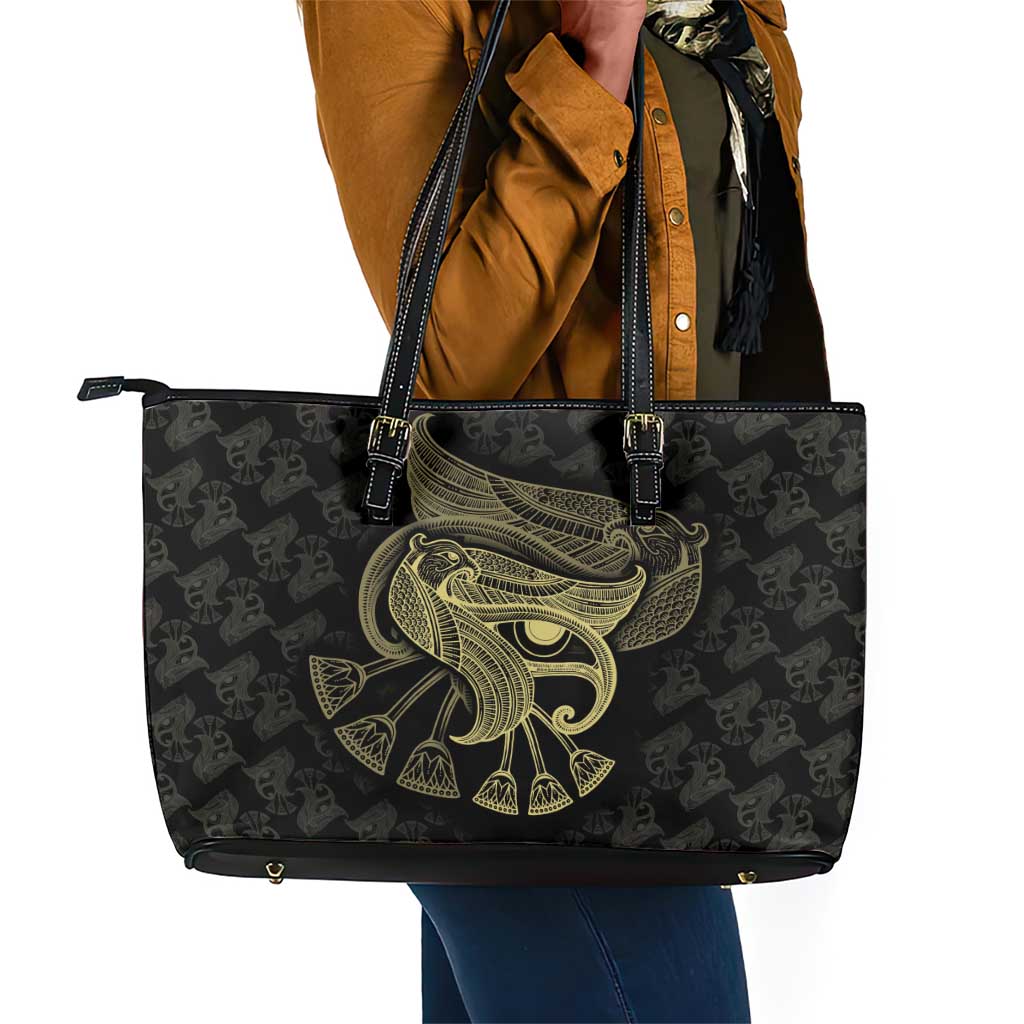 Afro Egypt Leather Tote Bag Horus Eyes Egyptian God
