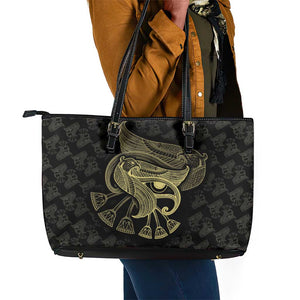Afro Egypt Leather Tote Bag Horus Eyes Egyptian God