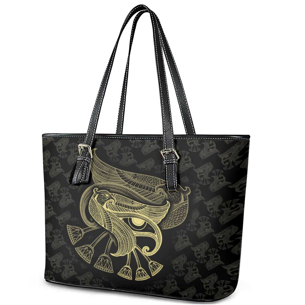 Afro Egypt Leather Tote Bag Horus Eyes Egyptian God