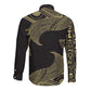 Afro Egypt Long Sleeve Button Shirt Horus Eyes Egyptian God