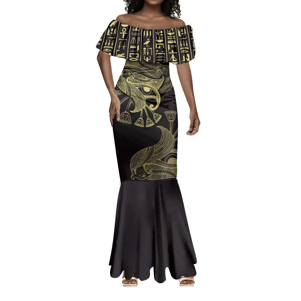 Afro Egypt Mermaid Dress Horus Eyes Egyptian God