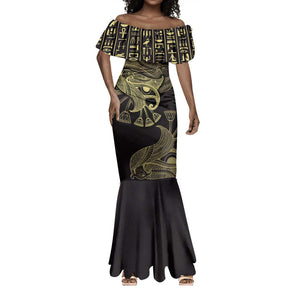 Afro Egypt Mermaid Dress Horus Eyes Egyptian God