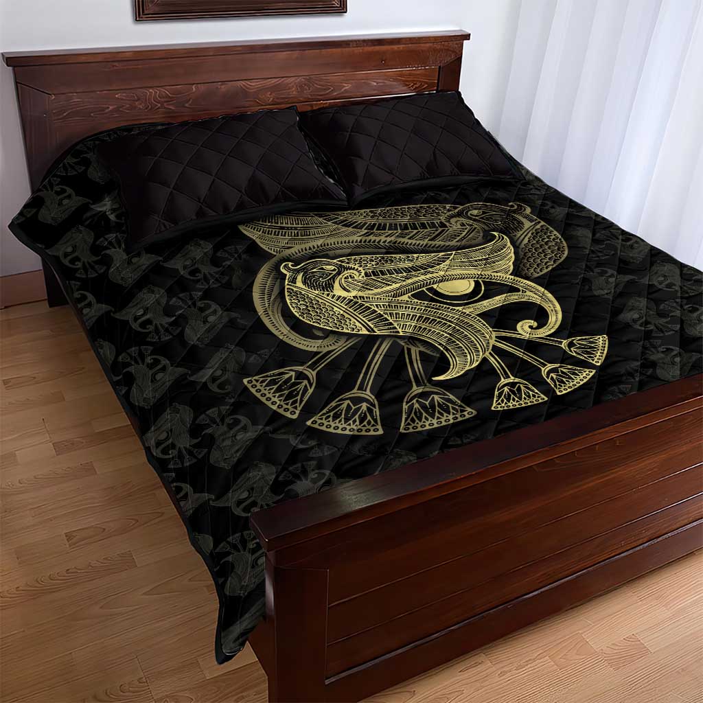 Afro Egypt Quilt Bed Set Horus Eyes Egyptian God