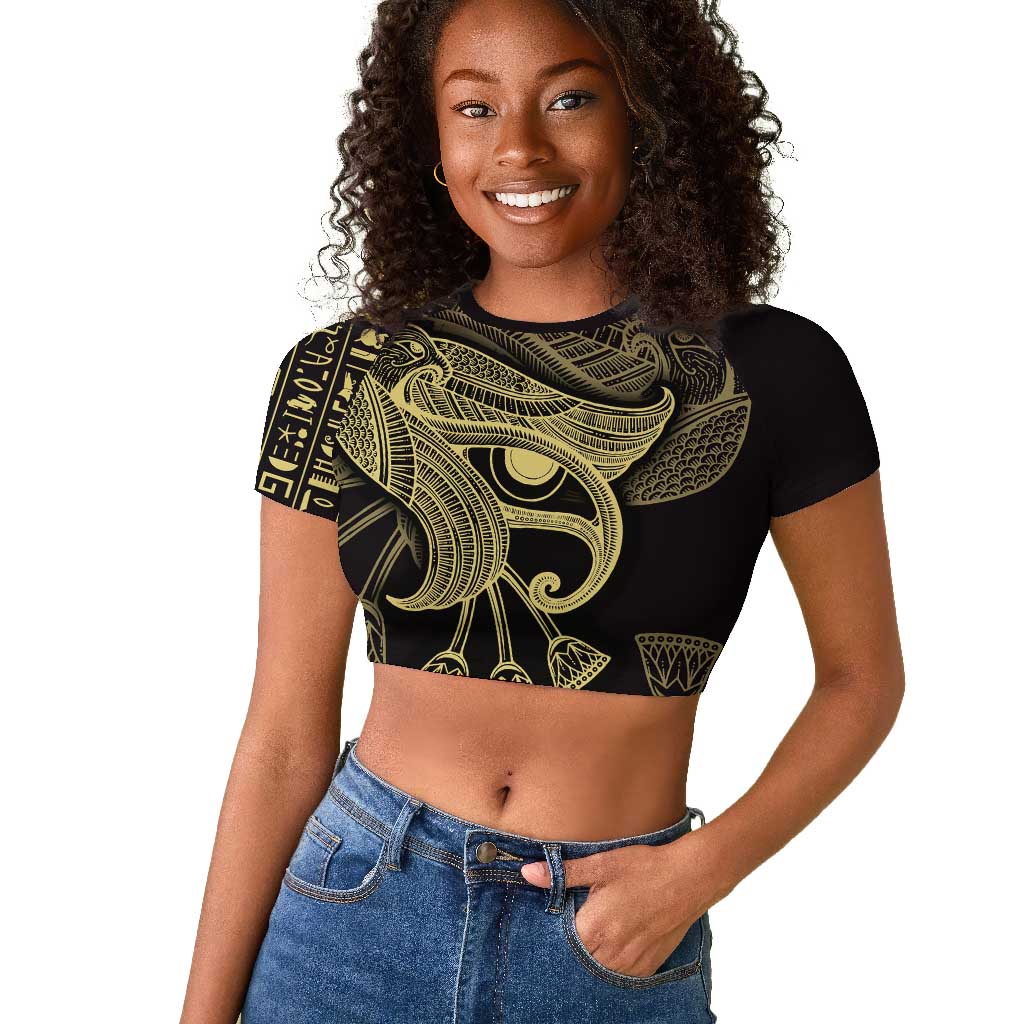 Afro Egypt Raglan Cropped T shirt Horus Eyes Egyptian God