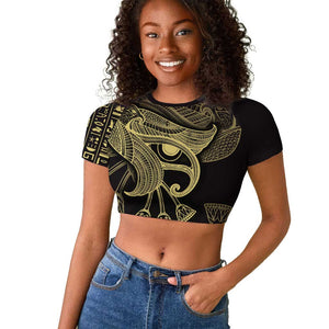 Afro Egypt Raglan Cropped T shirt Horus Eyes Egyptian God