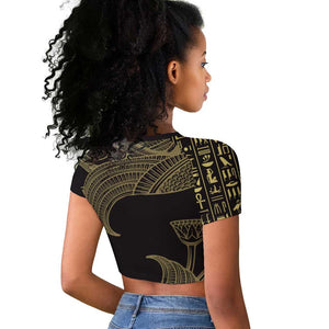 Afro Egypt Raglan Cropped T shirt Horus Eyes Egyptian God