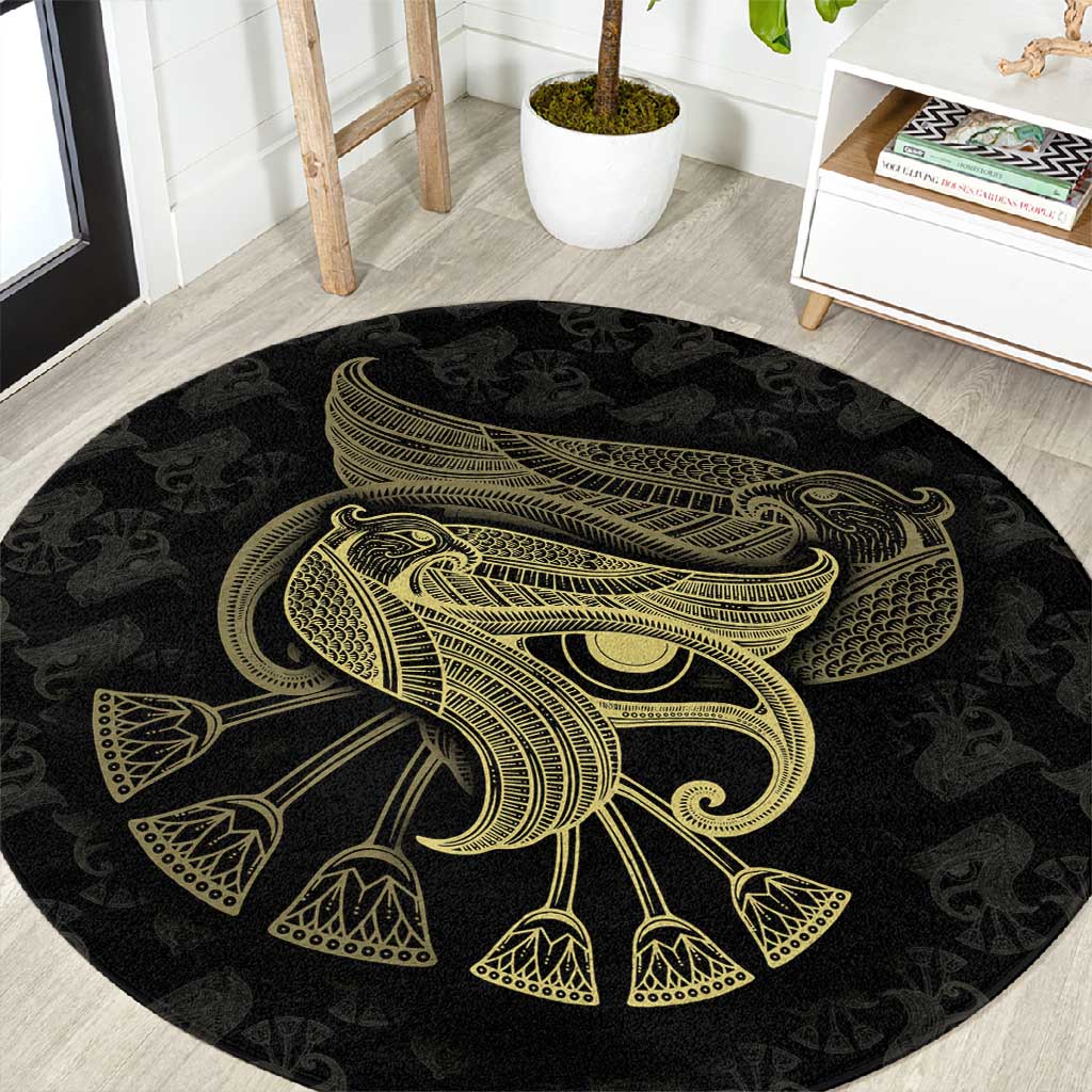 Afro Egypt Round Carpet Horus Eyes Egyptian God