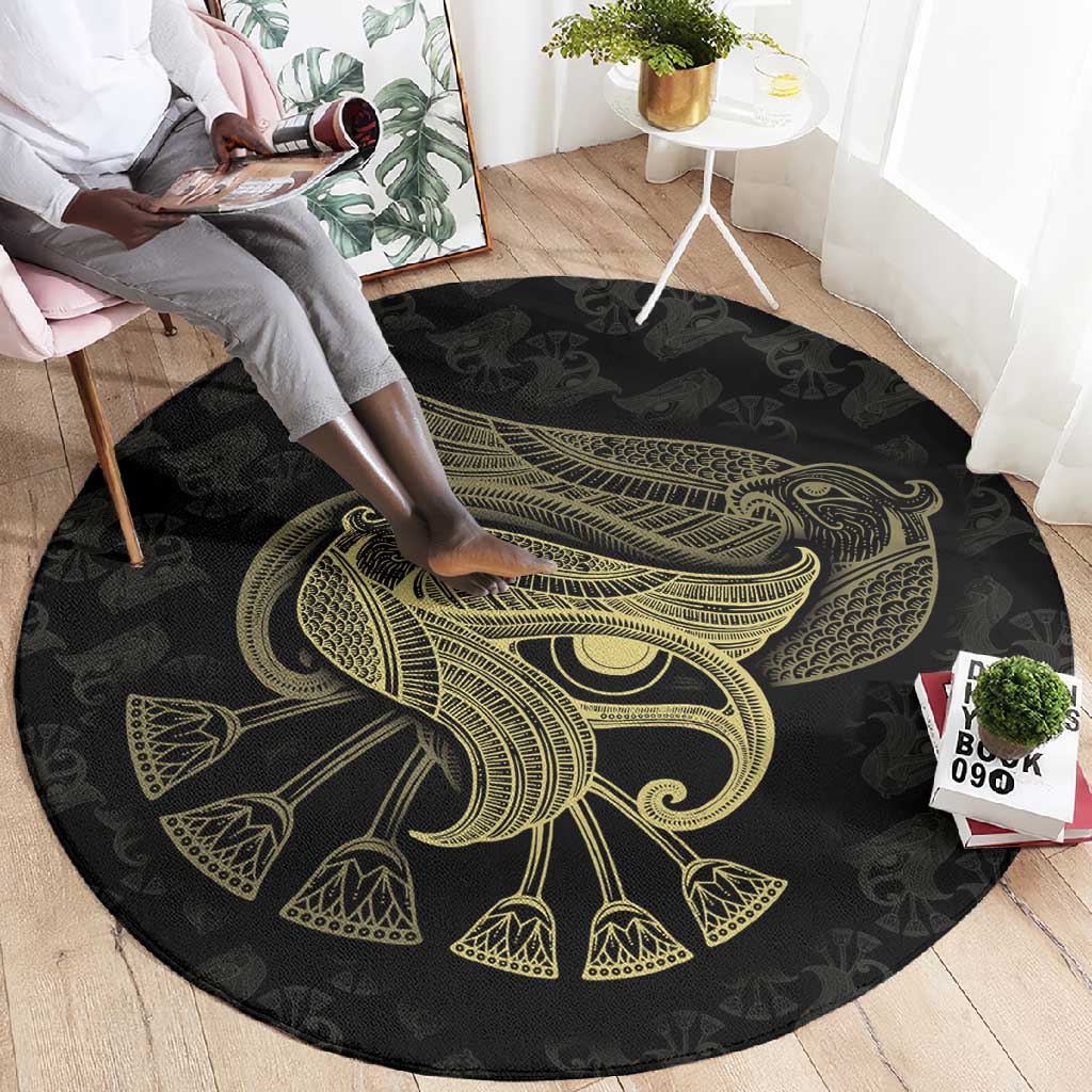 Afro Egypt Round Carpet Horus Eyes Egyptian God