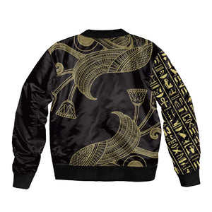 Afro Egypt Sleeve Zip Bomber Jacket Horus Eyes Egyptian God