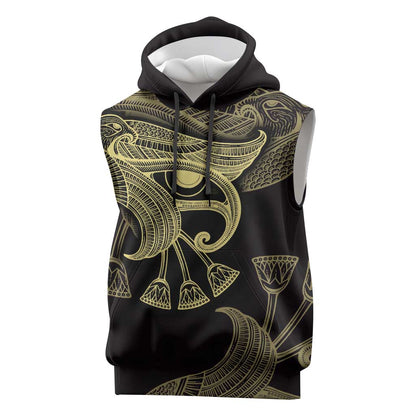 Afro Egypt Sleeveless Hoodie Horus Eyes Egyptian God - African Pride