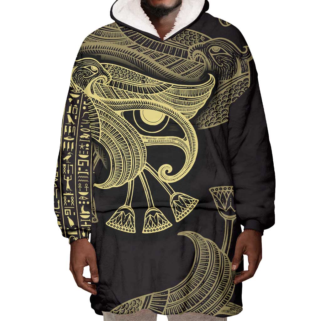 Afro Egypt Wearable Blanket Hoodie Horus Eyes Egyptian God