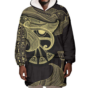 Afro Egypt Wearable Blanket Hoodie Horus Eyes Egyptian God