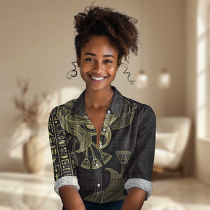 Afro Egypt Women Casual Shirt Horus Eyes Egyptian God