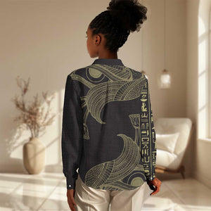 Afro Egypt Women Casual Shirt Horus Eyes Egyptian God