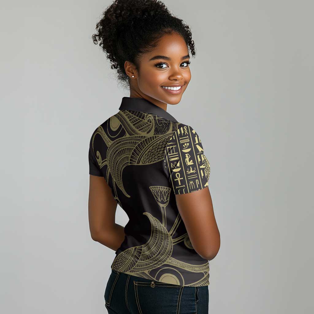 Afro Egypt Women Polo Shirt Horus Eyes Egyptian God