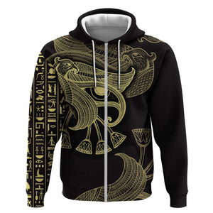 Afro Egypt Zip Hoodie Horus Eyes Egyptian God