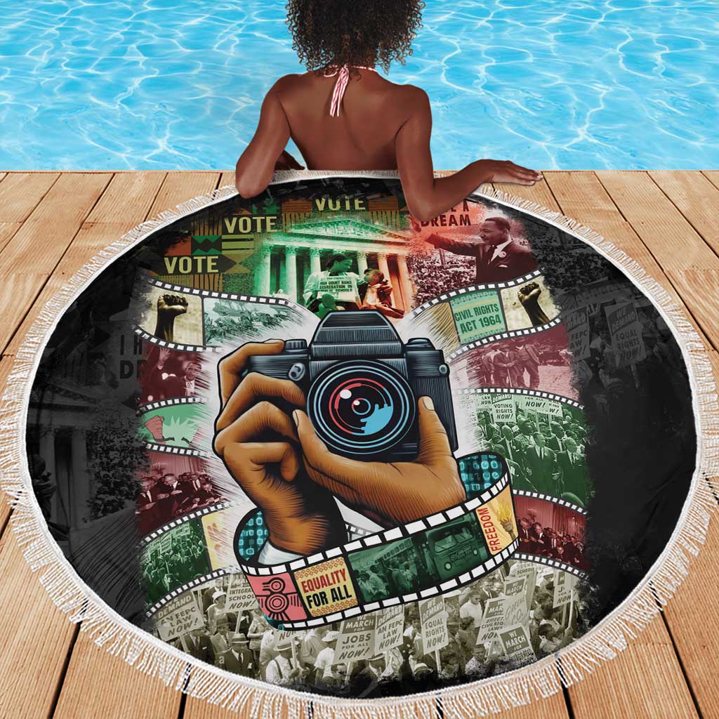 African American Civil Rights Leaders Beach Blanket Heritage in Frames Photography
