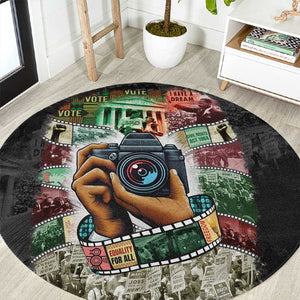 African American Civil Rights Leaders Round Carpet Heritage in Frames Photography