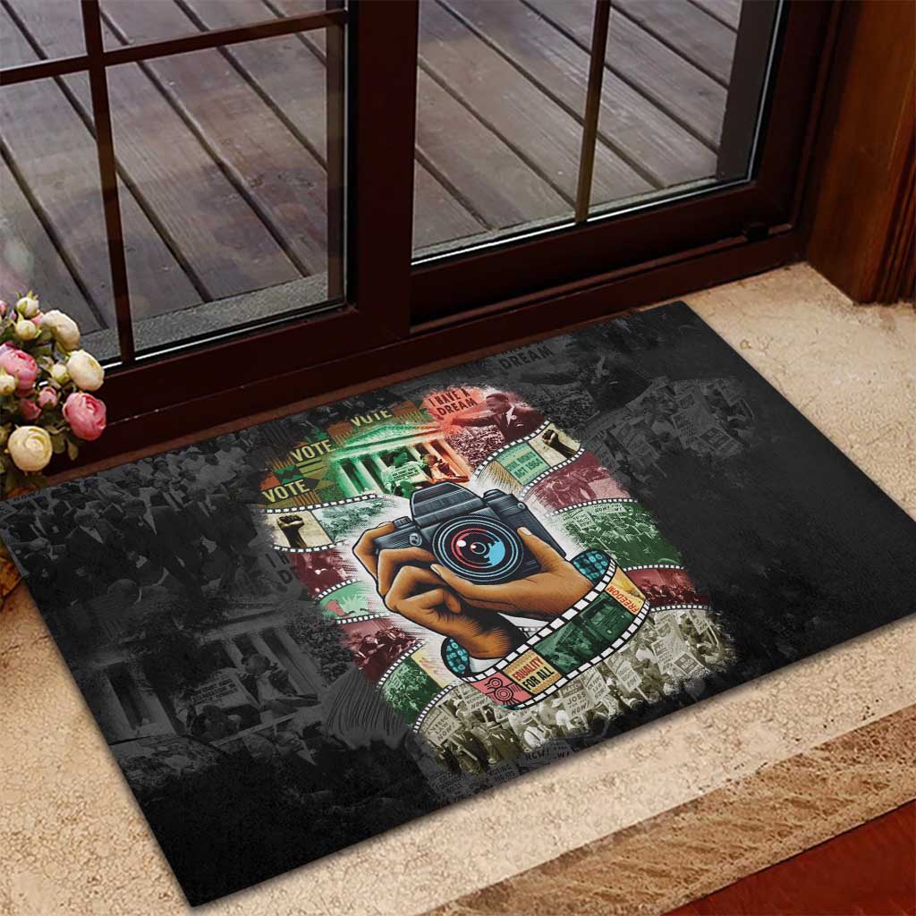 African American Civil Rights Leaders Rubber Doormat Heritage in Frames Photography