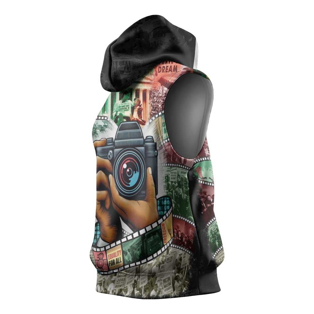 African American Civil Rights Leaders Sleeveless Hoodie Heritage in Frames Photography - African Pride