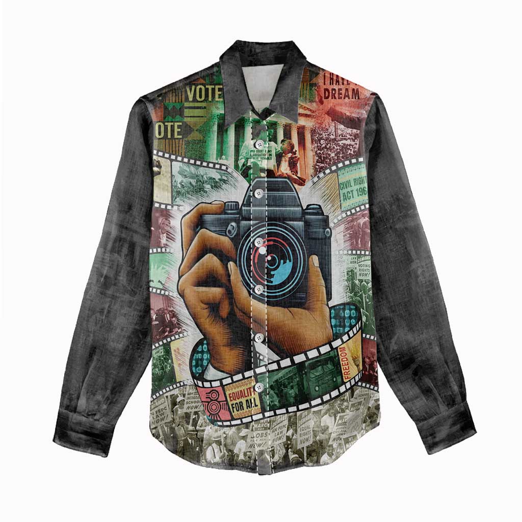 African American Civil Rights Leaders Women Casual Shirt Heritage in Frames Photography DT03