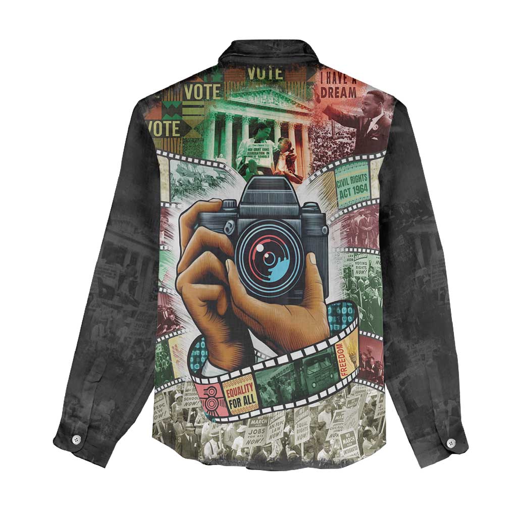 African American Civil Rights Leaders Women Casual Shirt Heritage in Frames Photography DT03