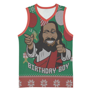 African Birthday Boy Jesus Basketball Jersey Afro Christmas - African Pride
