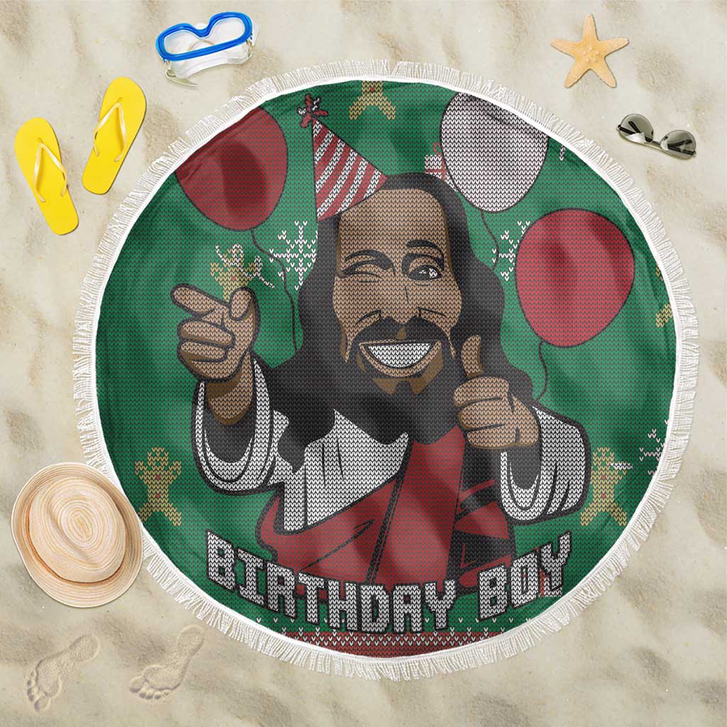 African Birthday Boy Jesus Beach Blanket Afro Christmas