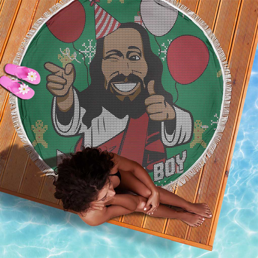 African Birthday Boy Jesus Beach Blanket Afro Christmas