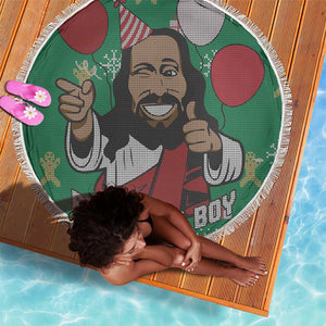 African Birthday Boy Jesus Beach Blanket Afro Christmas