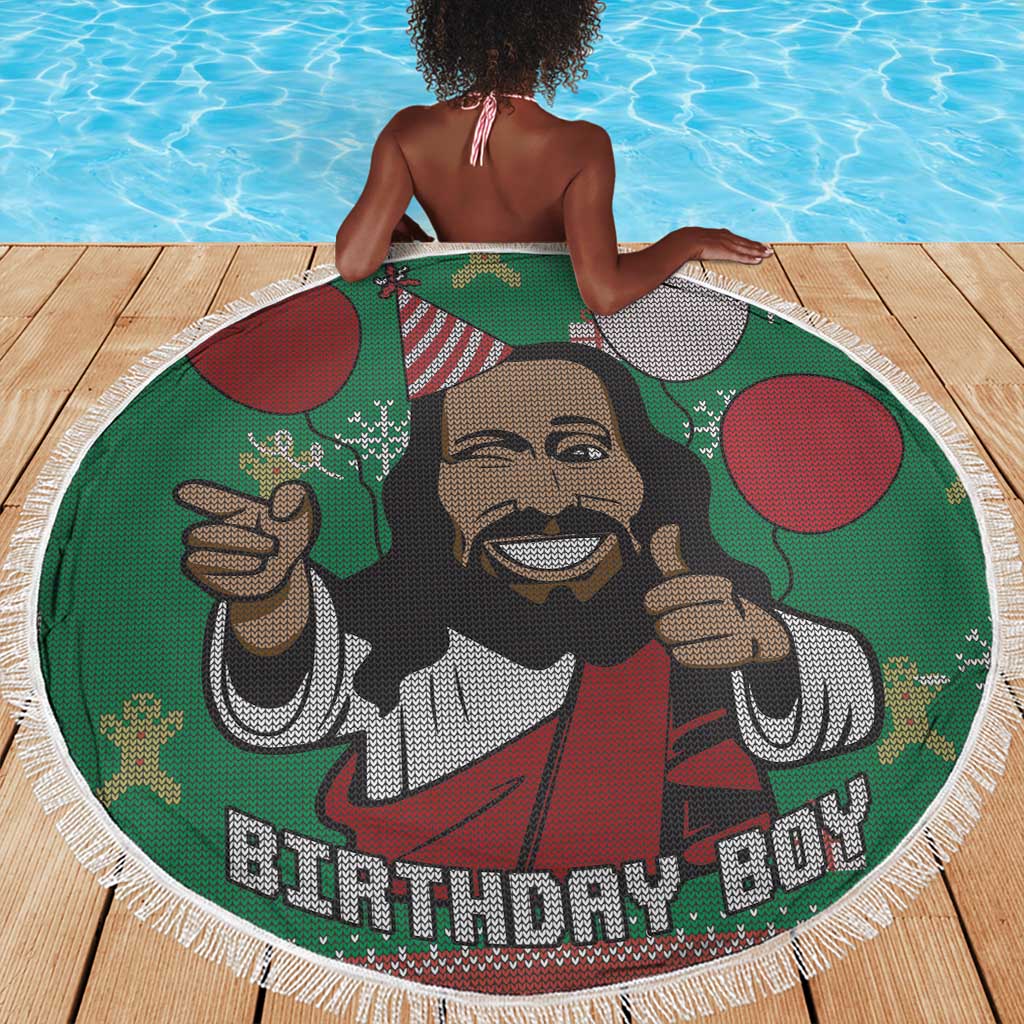 African Birthday Boy Jesus Beach Blanket Afro Christmas
