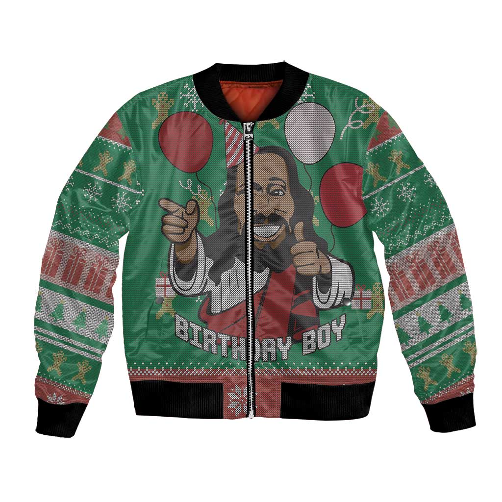 African Birthday Boy Jesus Bomber Jacket Afro Christmas