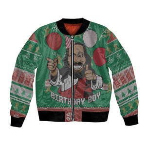 African Birthday Boy Jesus Bomber Jacket Afro Christmas
