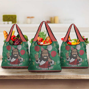 African Birthday Boy Jesus Grocery Bag Afro Christmas