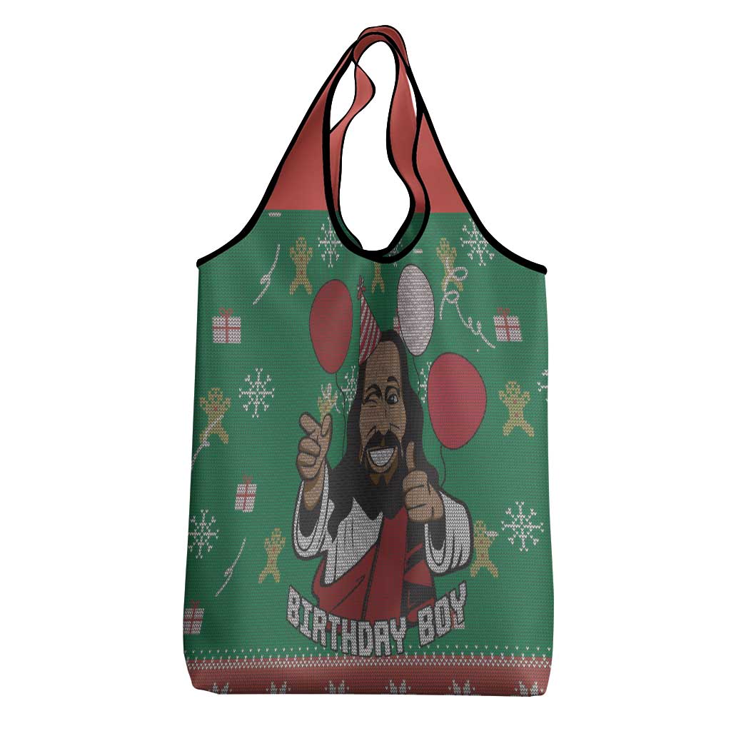 African Birthday Boy Jesus Grocery Bag Afro Christmas