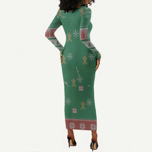African Birthday Boy Jesus Long Sleeve Bodycon Dress Afro Christmas DT03