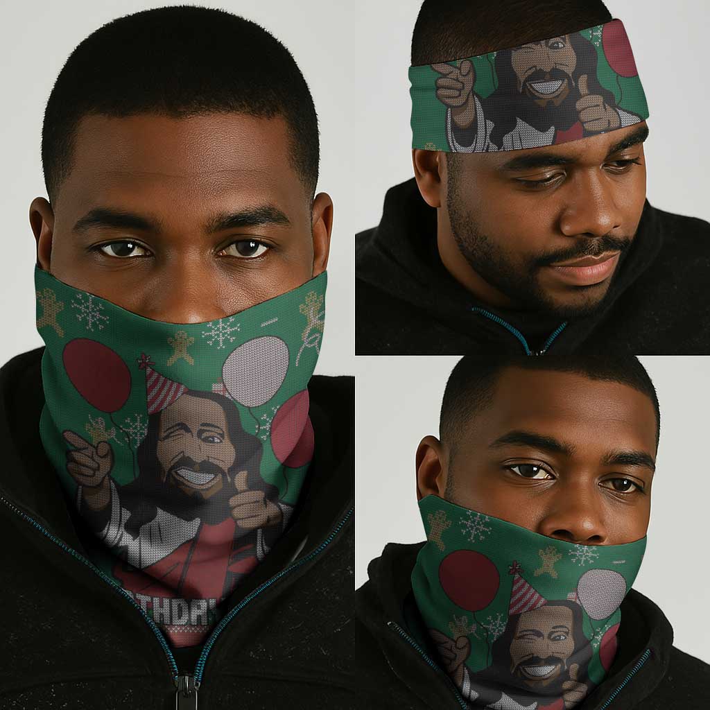 African Birthday Boy Jesus Neck Gaiter Afro Christmas DT03