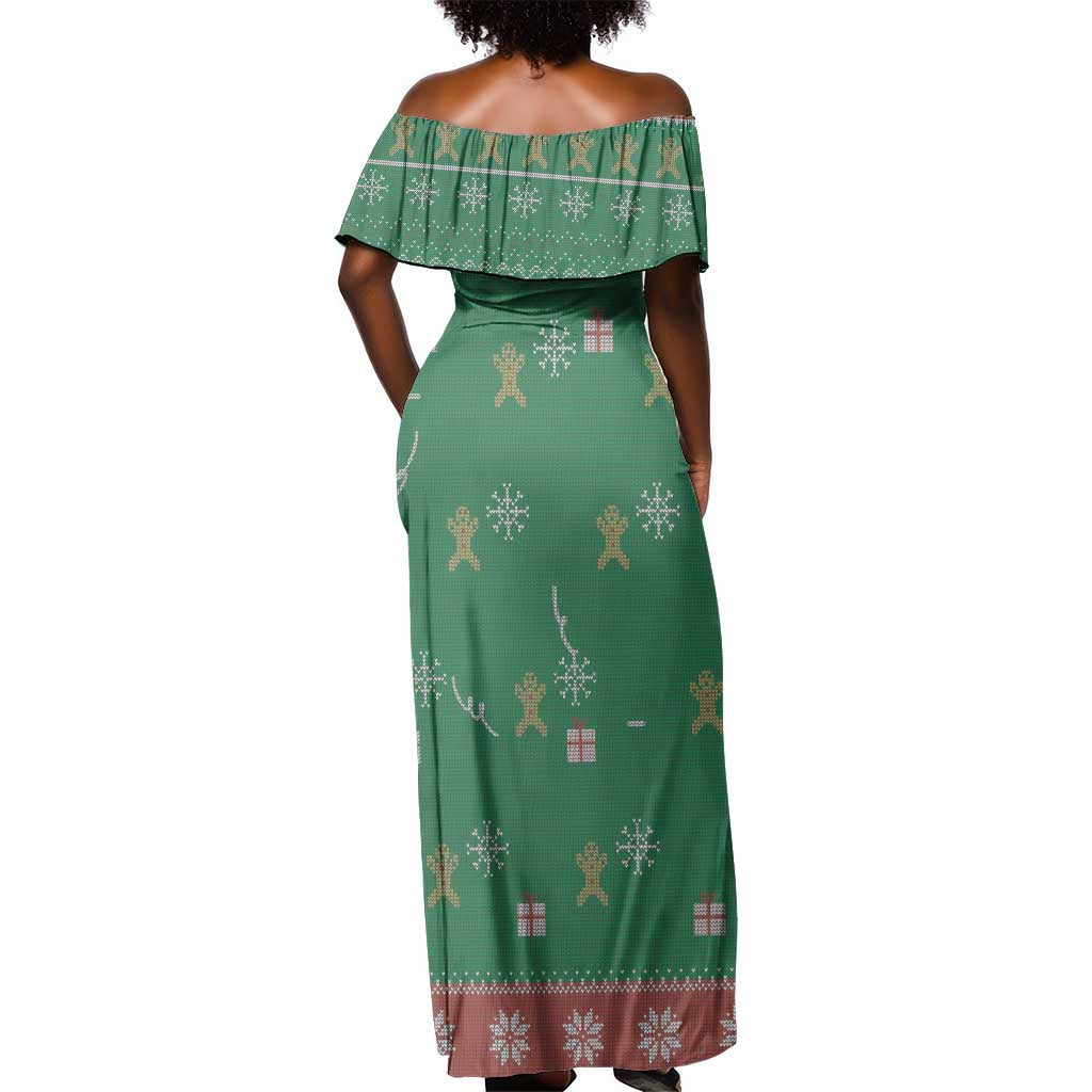 African Birthday Boy Jesus Off Shoulder Maxi Dress Afro Christmas