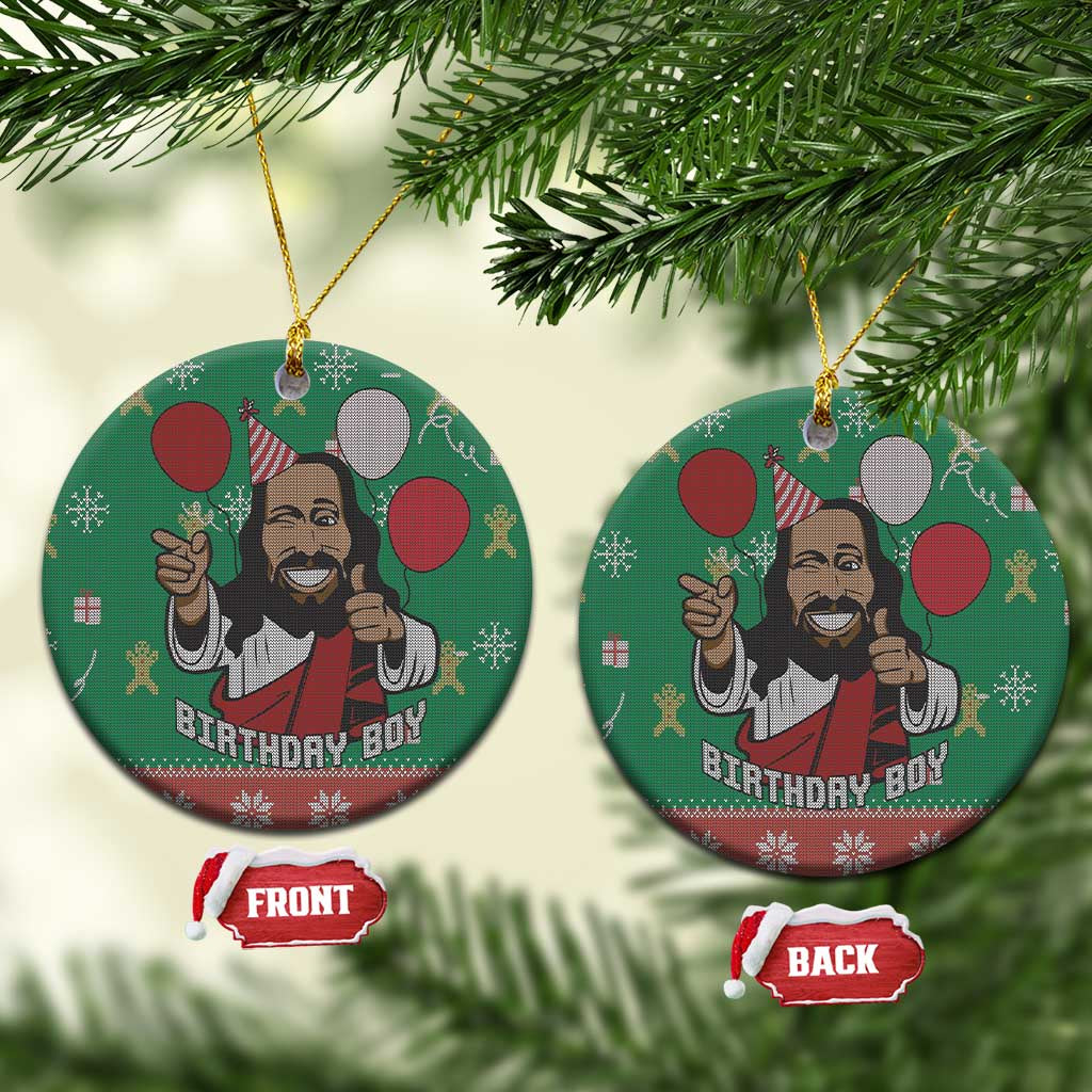 African Birthday Boy Jesus Ceramic Ornament Afro Christmas DT03