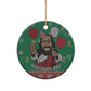 African Birthday Boy Jesus Ceramic Ornament Afro Christmas DT03