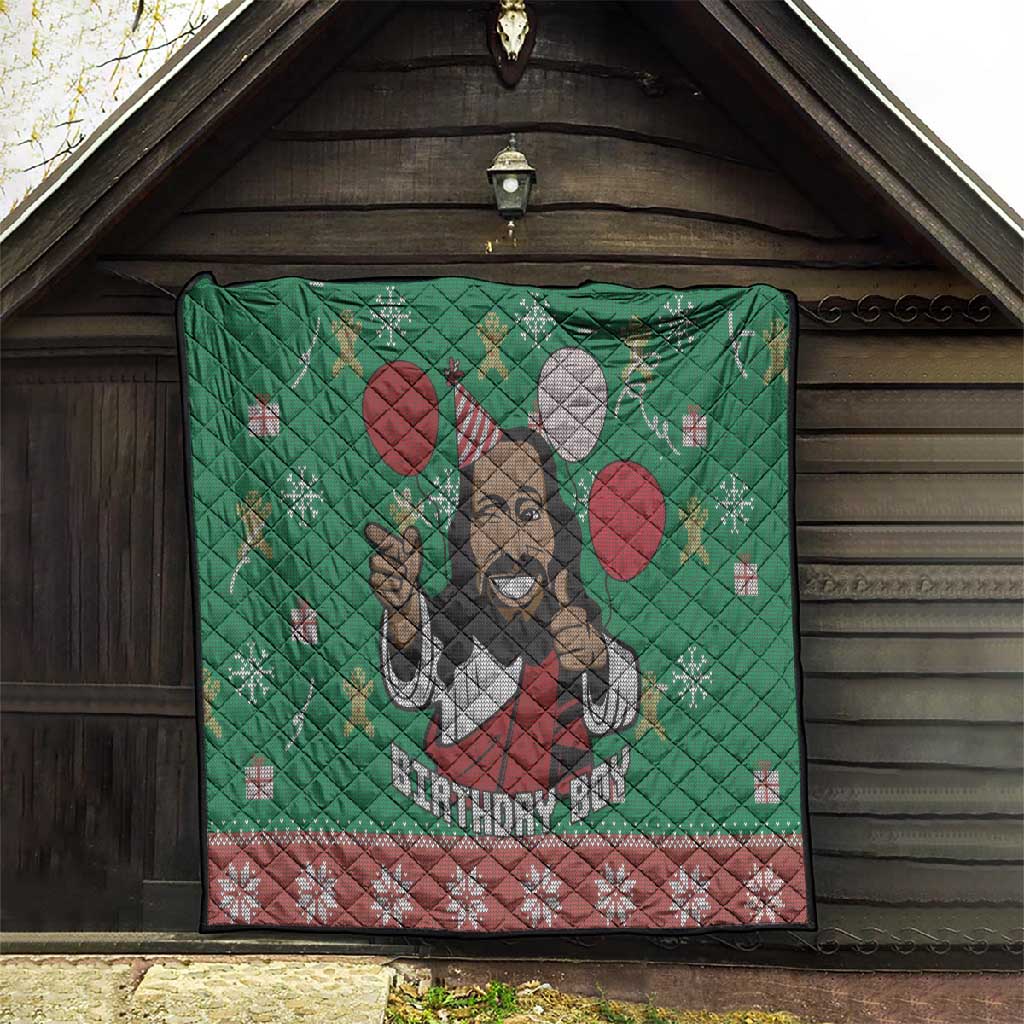 African Birthday Boy Jesus Quilt Afro Christmas