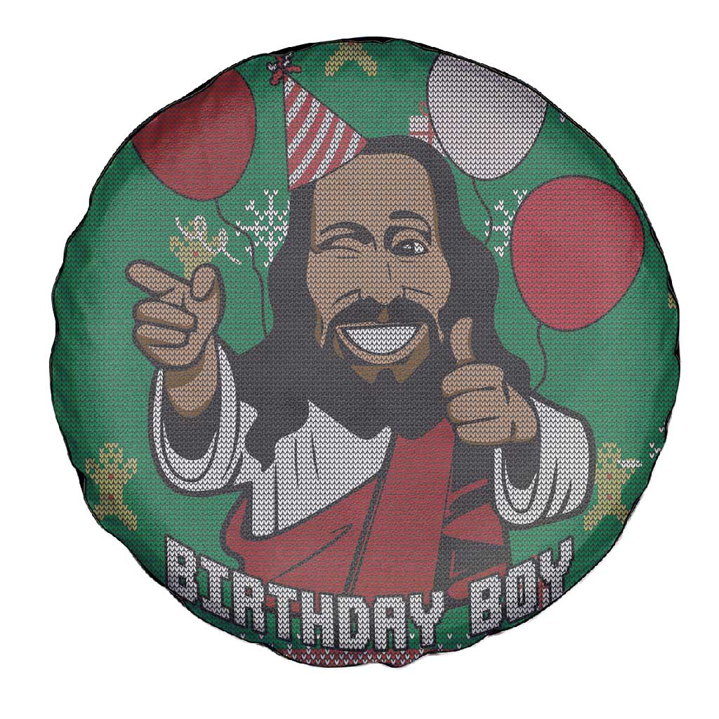 African Birthday Boy Jesus Spare Tire Cover Afro Christmas