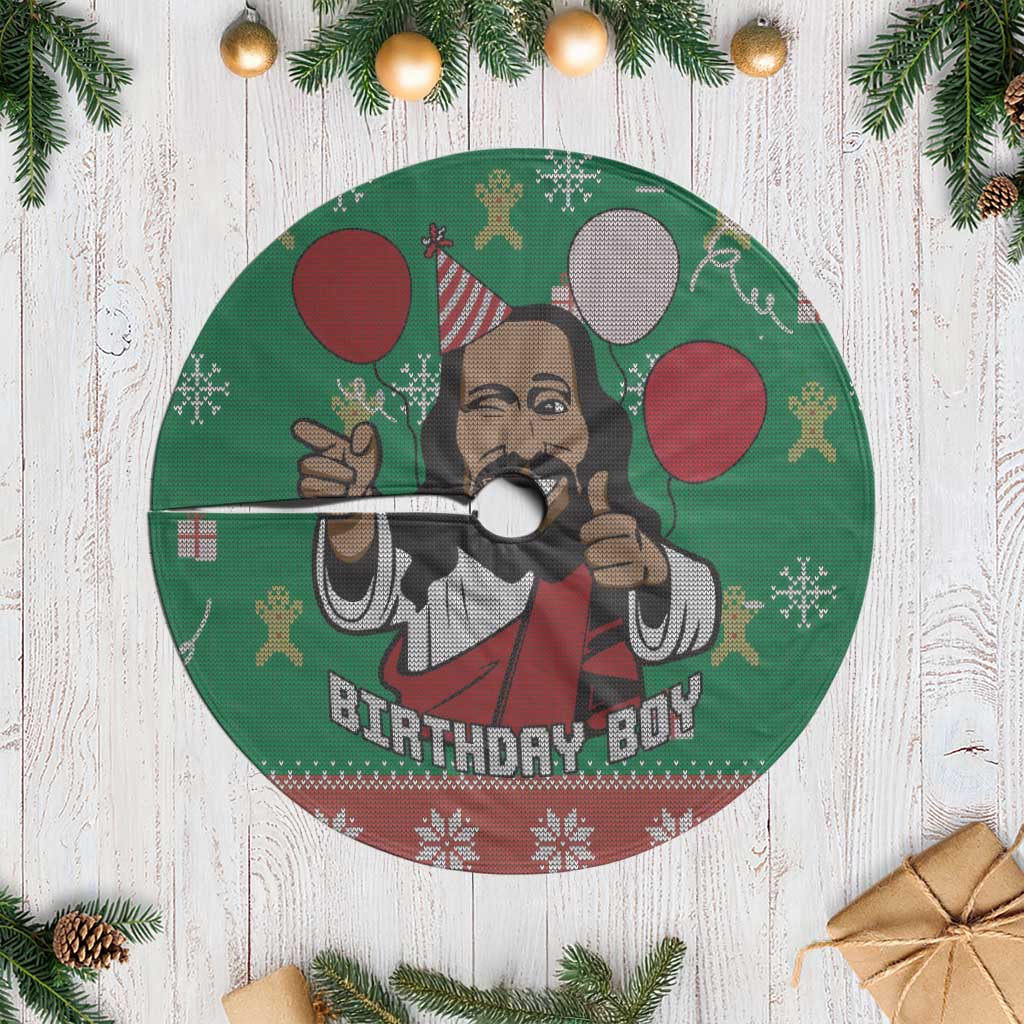 African Birthday Boy Jesus Tree Skirt Afro Christmas